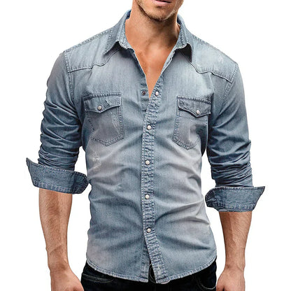 Chemise Jean Décontractée pour Homme - PanierRoyale