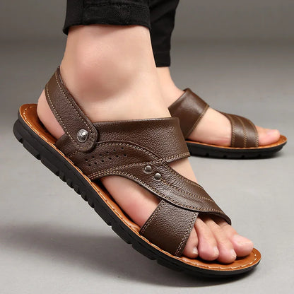 Sandales en Cuir Homme Confort pour Été