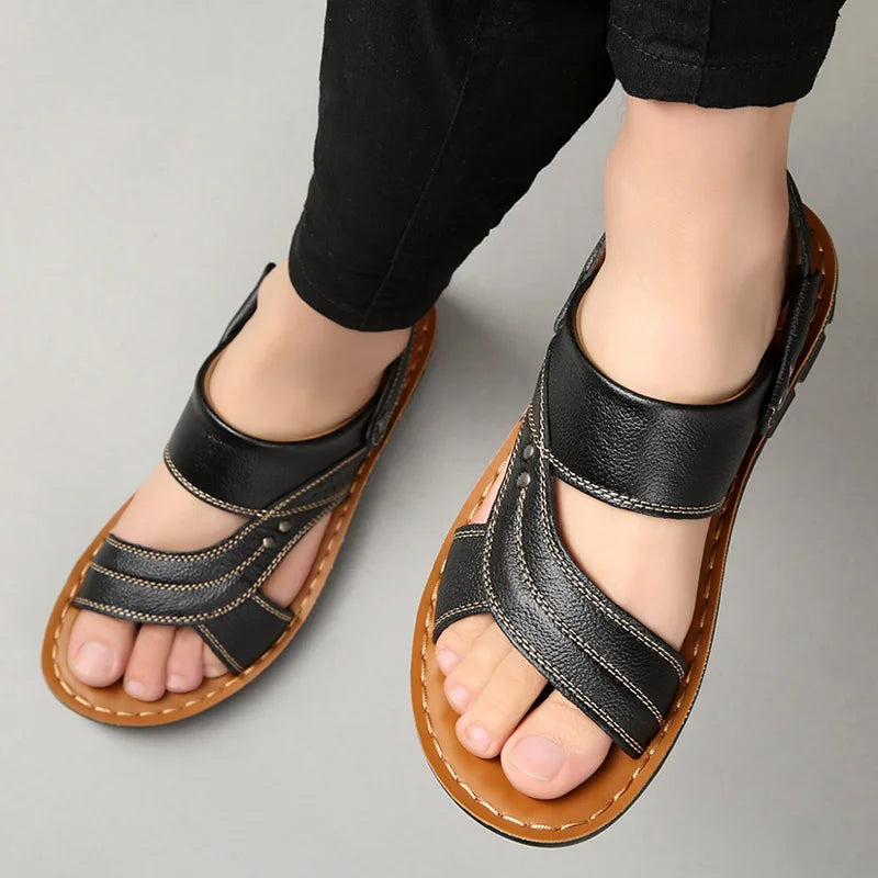 Sandales en Cuir Homme Confort pour Été