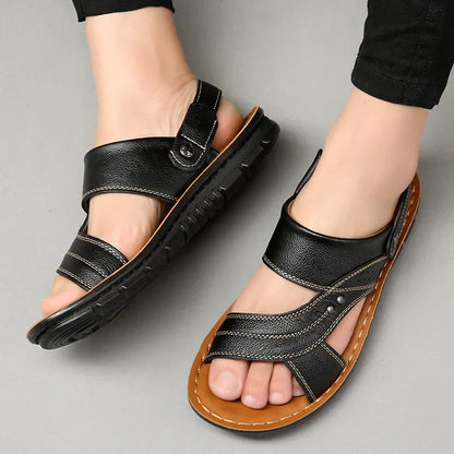 Sandales en Cuir Homme Confort pour Été