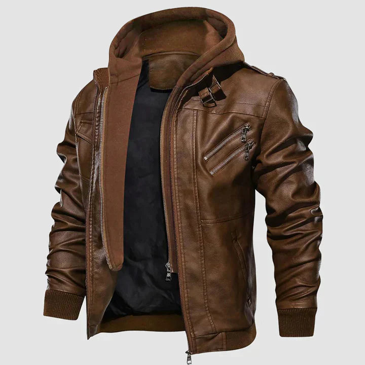 Blouson Moto en Cuir Élégant et Protecteur Urbain - vue 2