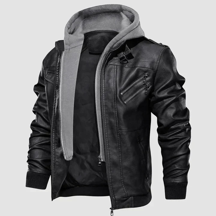 Blouson Moto Cuir Homme Noir Style Urbain Protecteur