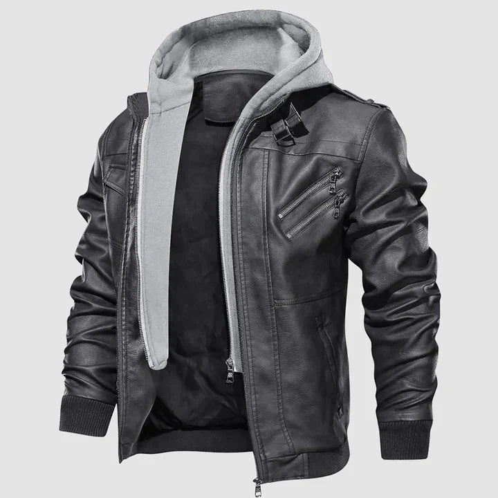 Blouson Moto Cuir Homme Noir Style Urbain Protecteur