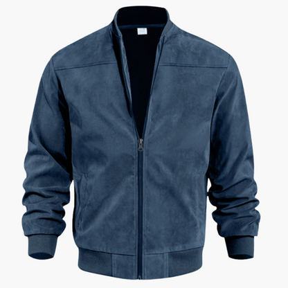 Blouson Homme Cuir Souple à Fermeture Éclair pour Automne