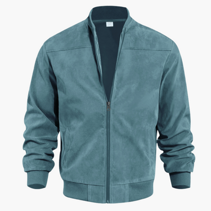 Blouson Homme Cuir Souple à Fermeture Éclair pour Automne