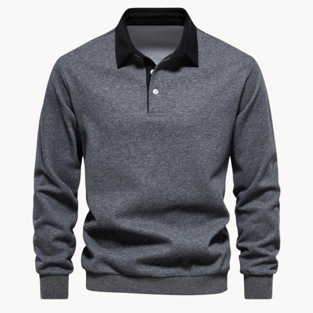 Pull à capuche décontracté avec col polo