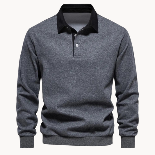 Pull à capuche décontracté pour homme avec col polo - BerlinGlamour