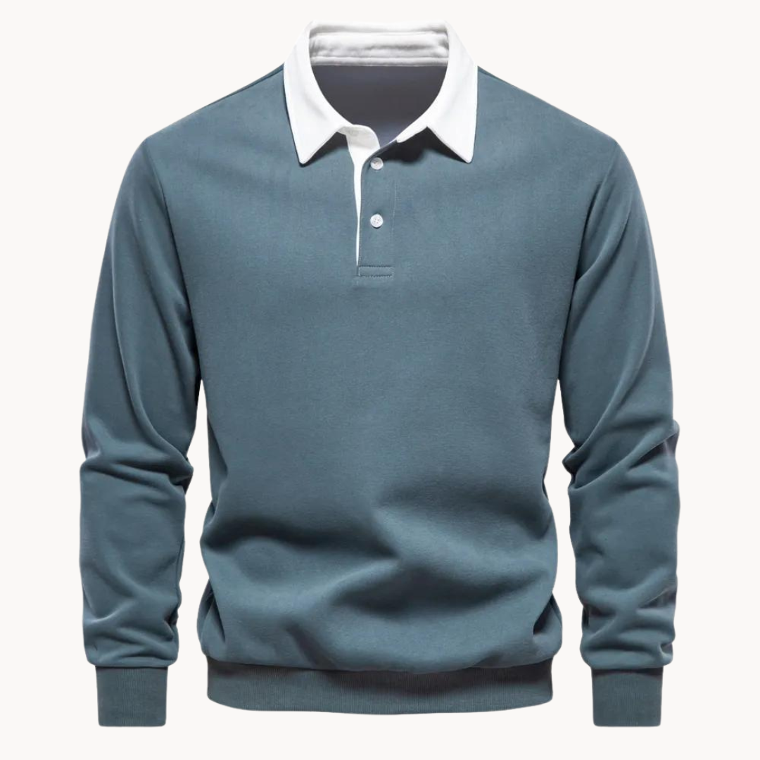 Pull à capuche décontracté pour homme avec col polo