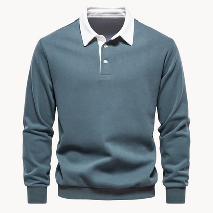 Pull à capuche décontracté pour homme avec col polo