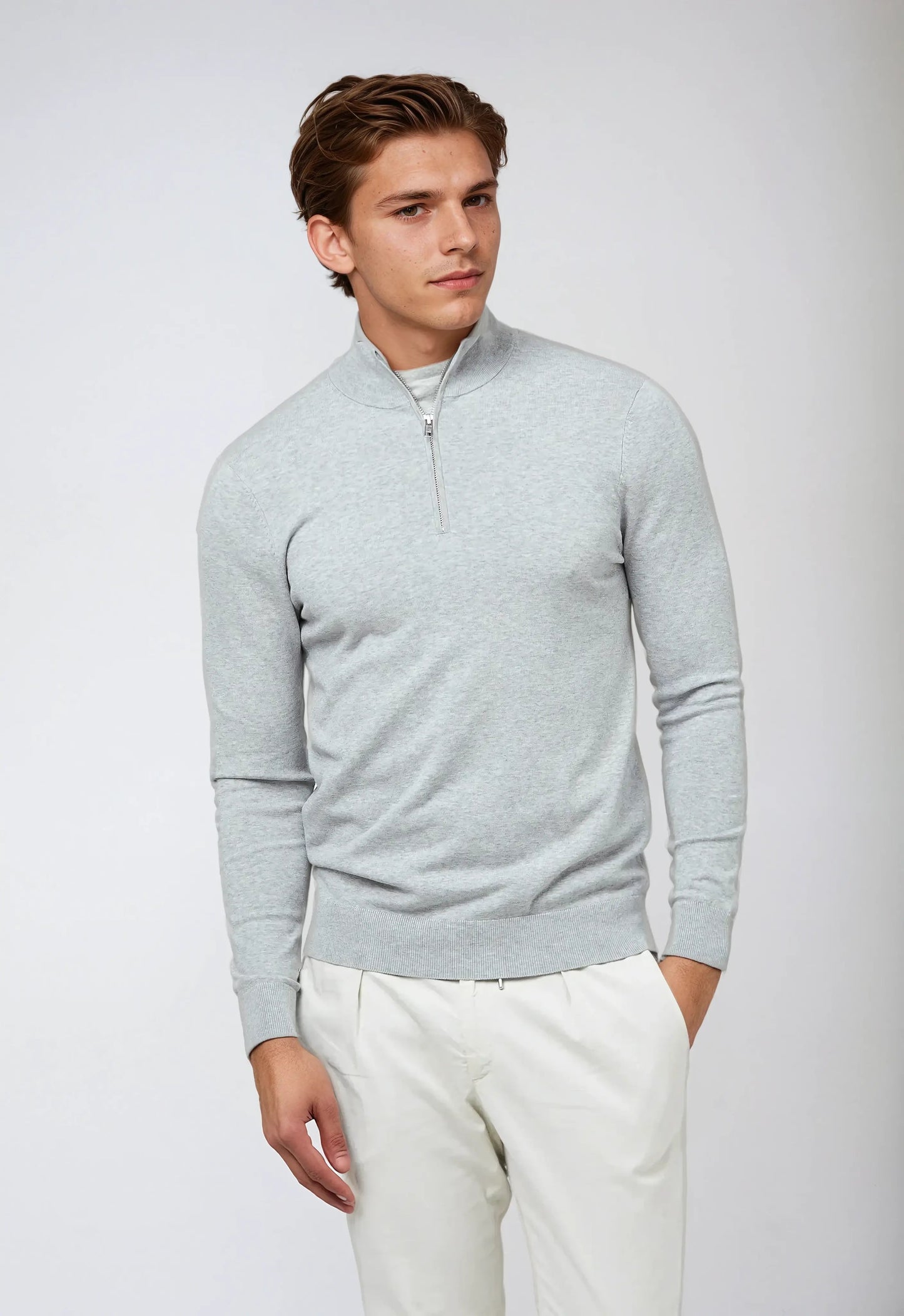 Pull Homme Décontracté à Fermeture Éclair