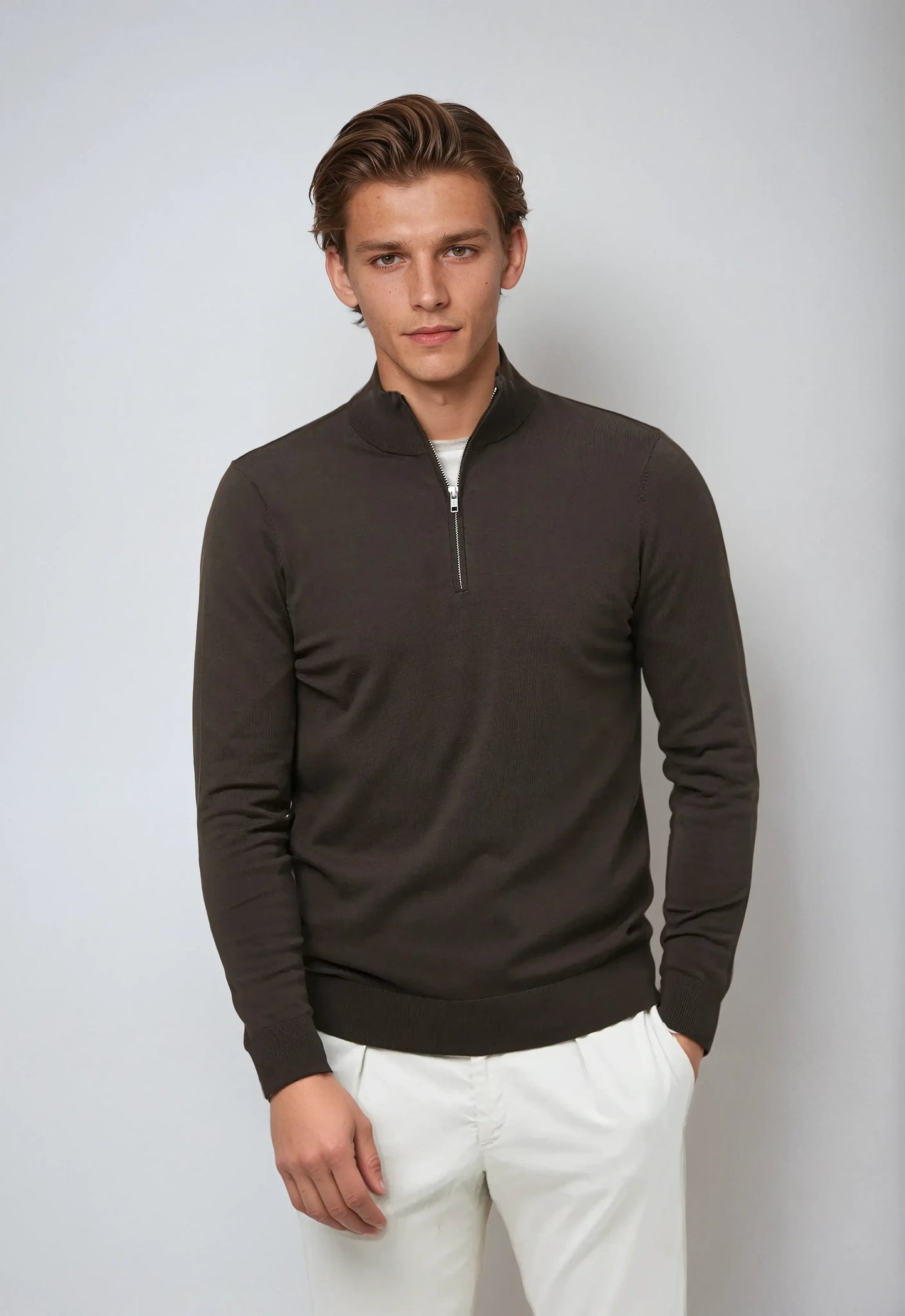 Pull Homme Décontracté à Fermeture Éclair