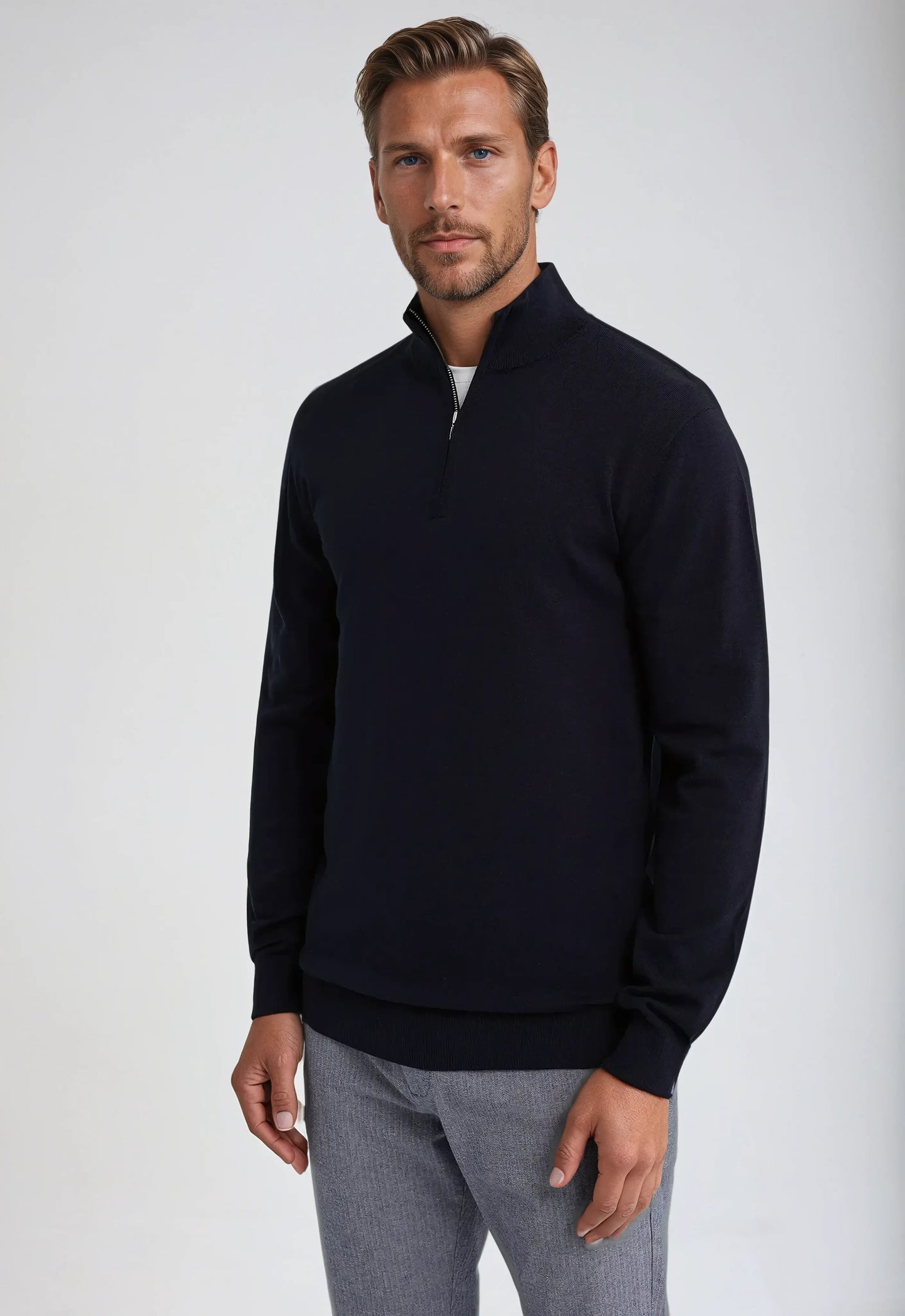 Pull Homme Décontracté à Fermeture Éclair