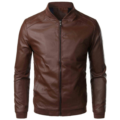 Blouson Cuir Homme Streetwear Moderne Noir