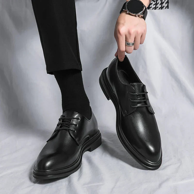 Richelieu homme cuir brillant noir
