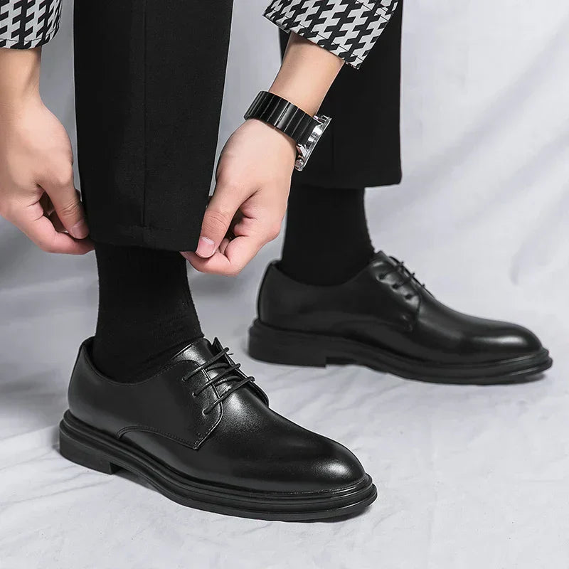 Richelieu homme cuir brillant noir