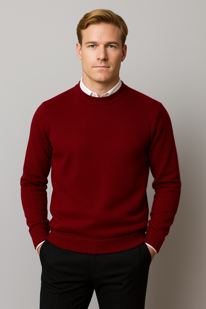 Pull Homme Classique Col Rond Printemps