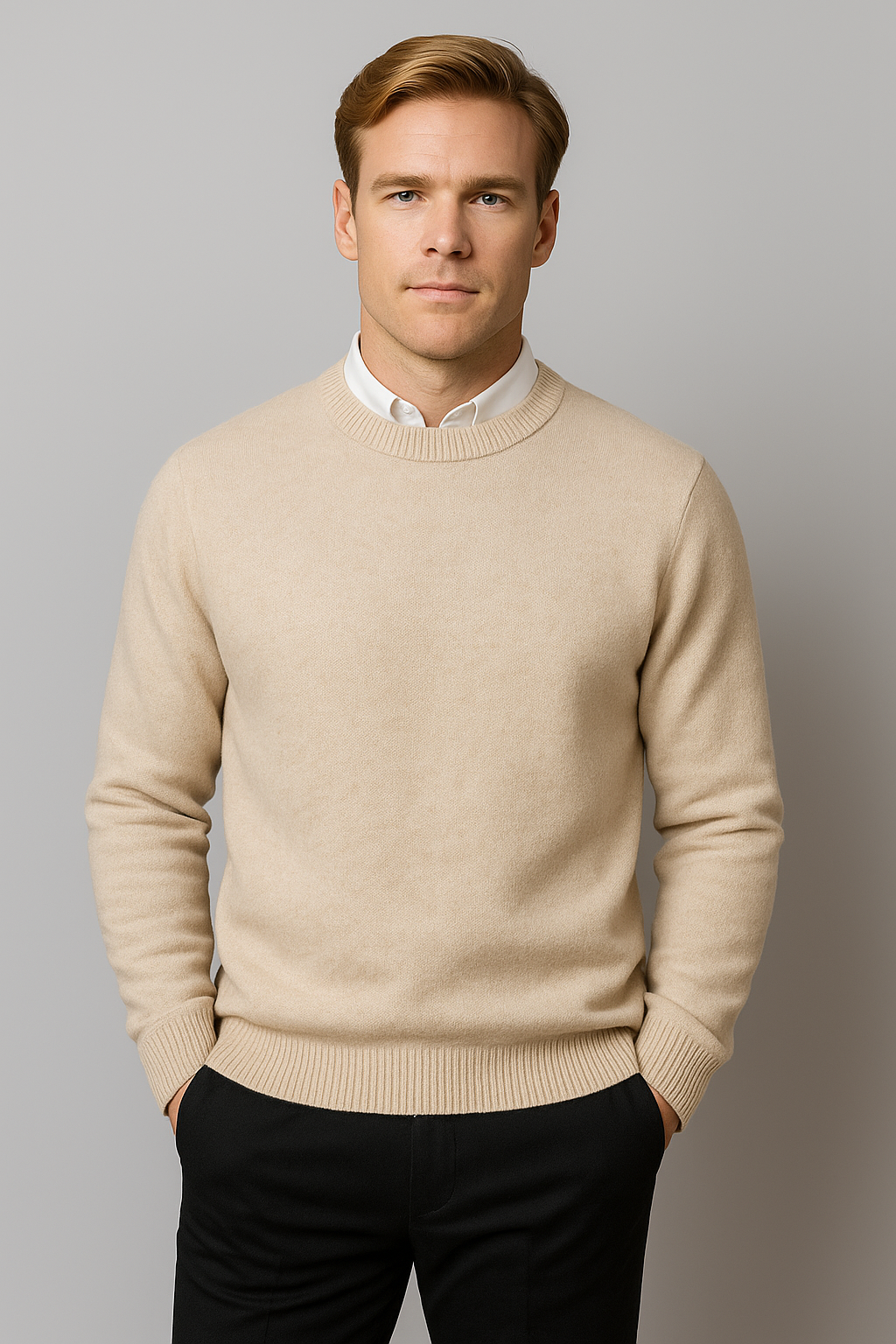 Pull Homme Classique Col Rond Printemps