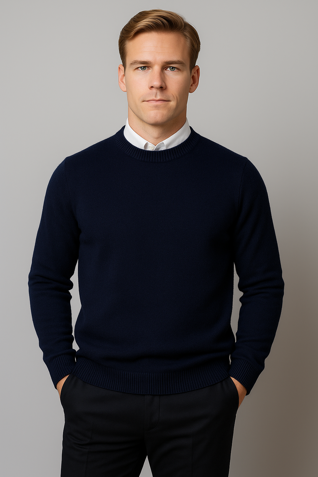 Pull Homme Classique Col Rond Printemps