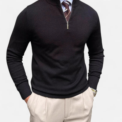 Pull Homme Col Zip Printemps Décontracté