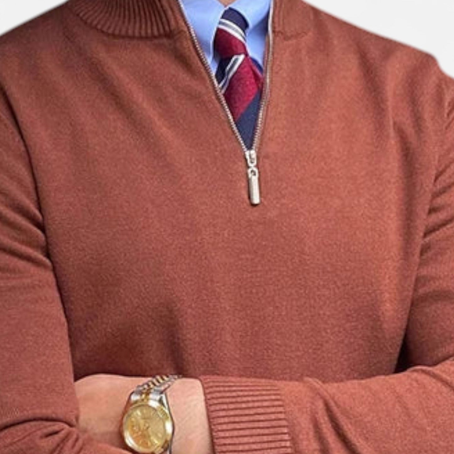 Pull Homme Col Zip Printemps Décontracté