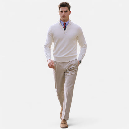 Pull Homme Col Zip Printemps Décontracté