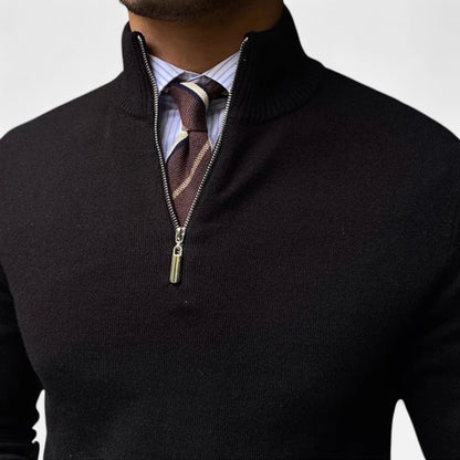 Pull Homme Col Zip Printemps Décontracté