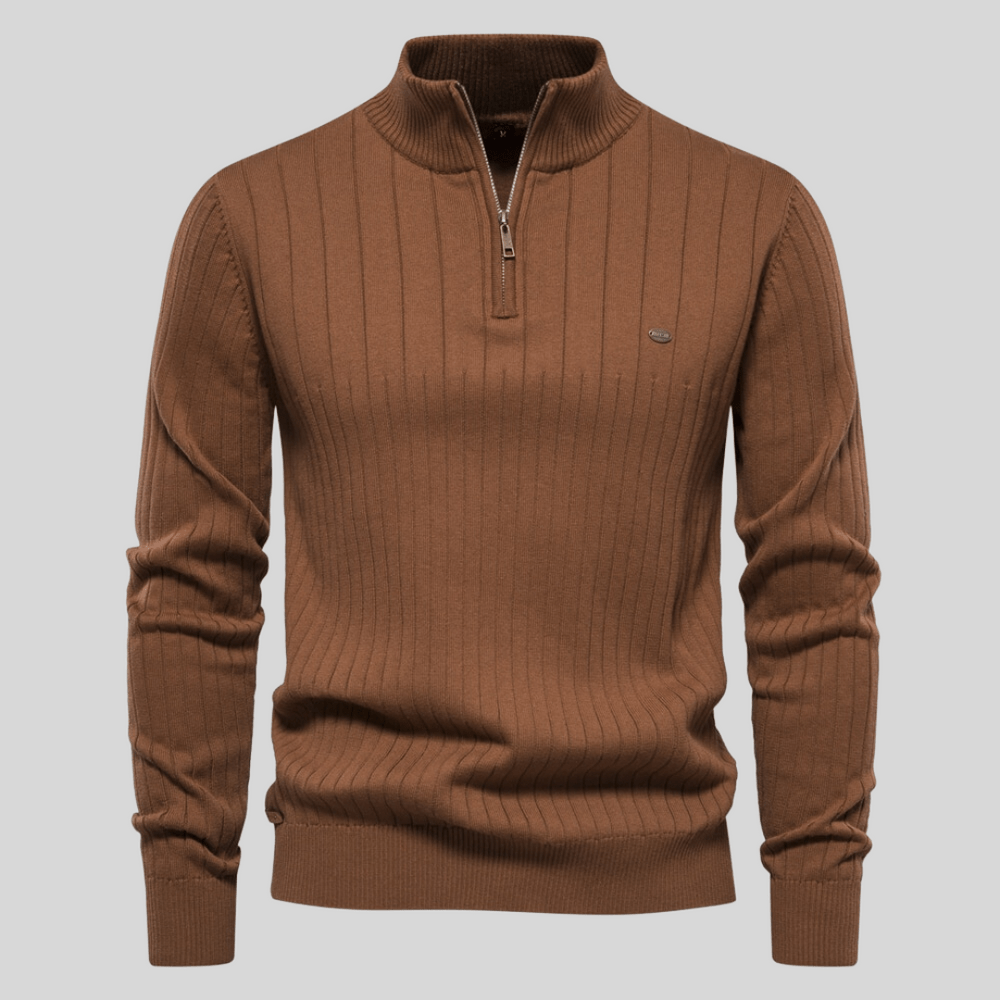 Pull Homme Printemps Col Zip Réversible