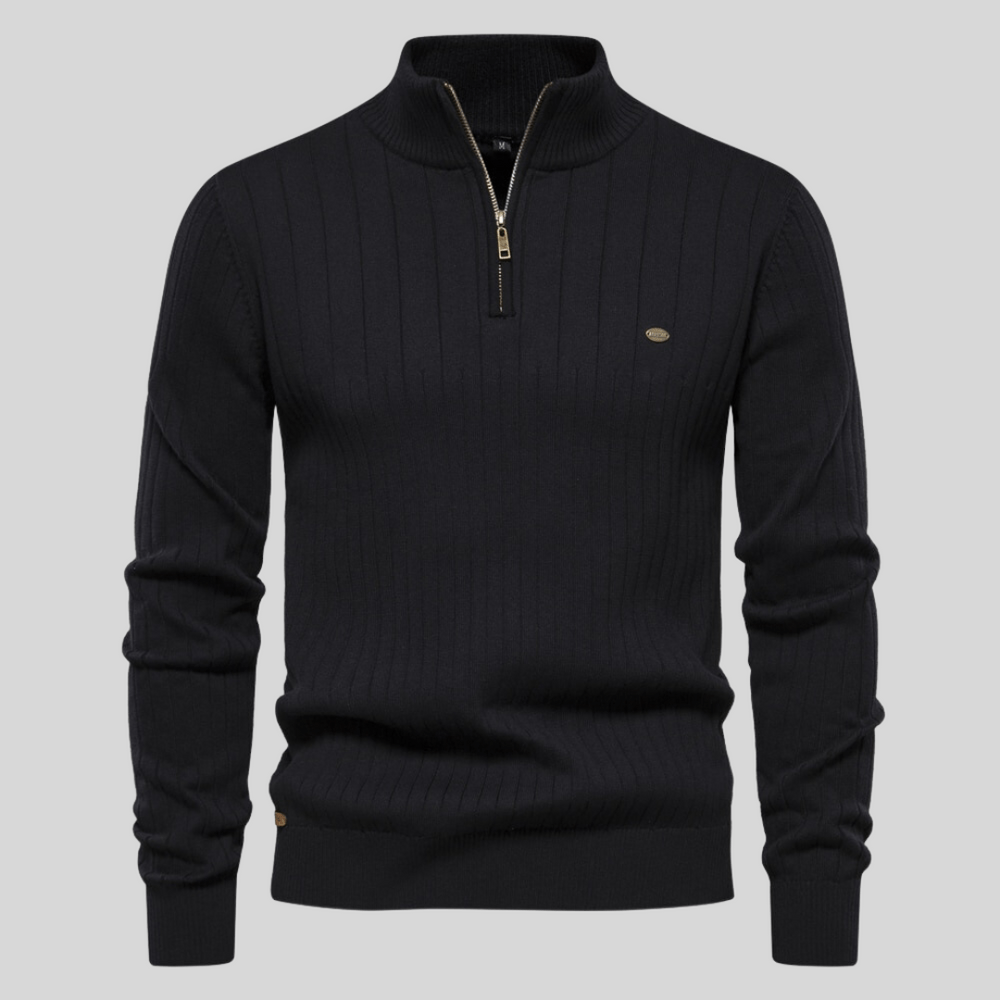 Pull Homme Printemps Col Zip Réversible