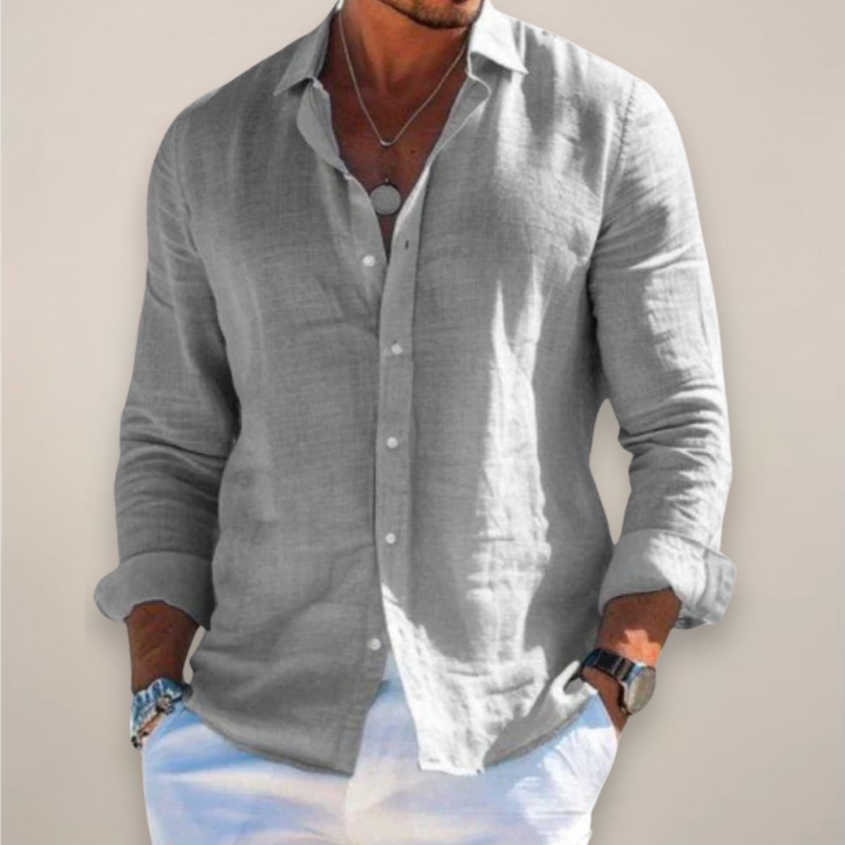 Chemise Homme Décontractée à Manches Longues Boutons - BerlinGlamour