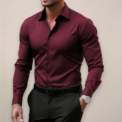 Chemise Homme Slim Fit Coton Printemps Élégant