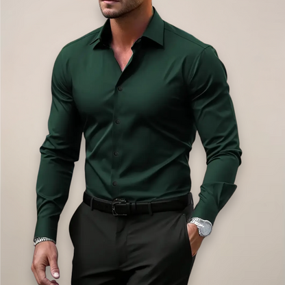 Chemise Homme Slim Fit Coton Printemps Élégant