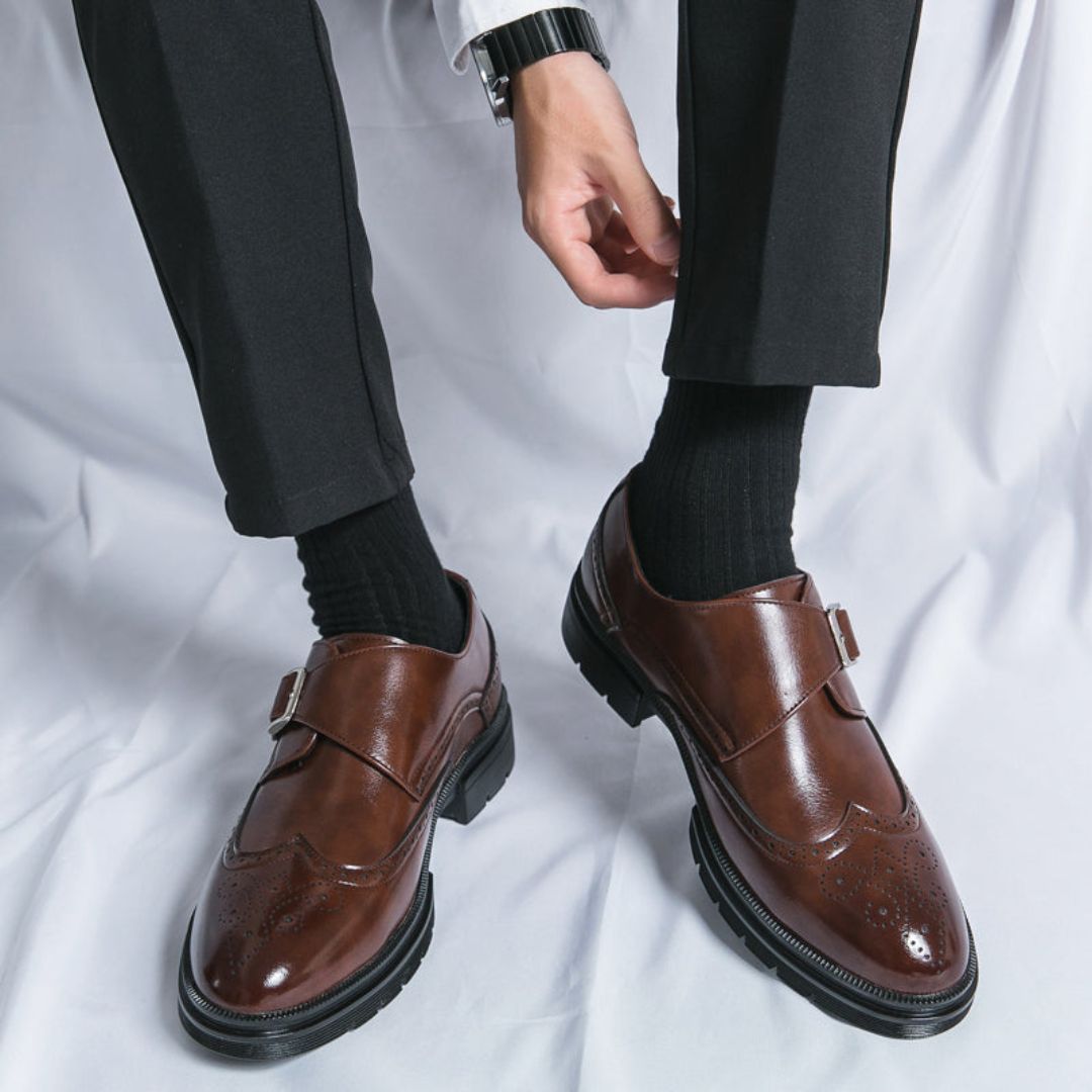 Chaussures Monk Strap Cuir Élégant Homme