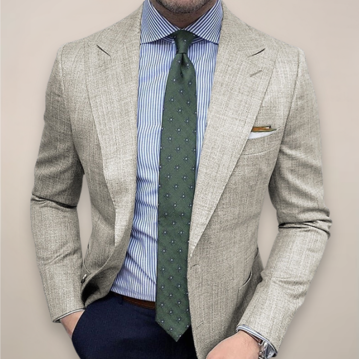 Blazer Homme Été Tailleur Structure Texture - BerlinGlamour