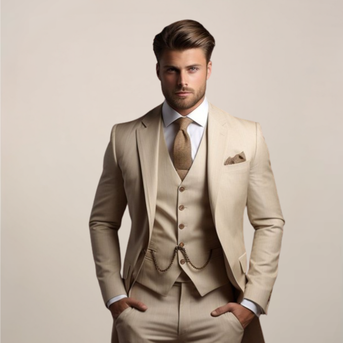 Costume Homme Printemps Classique 3 Pièces