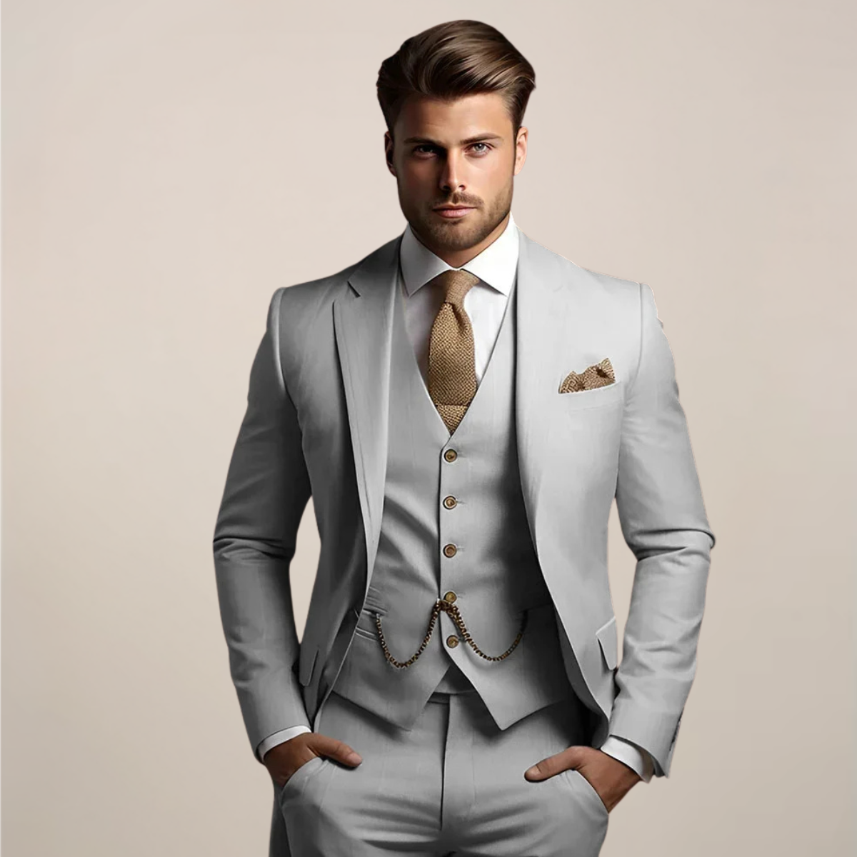 Costume Homme Printemps Classique 3 Pièces