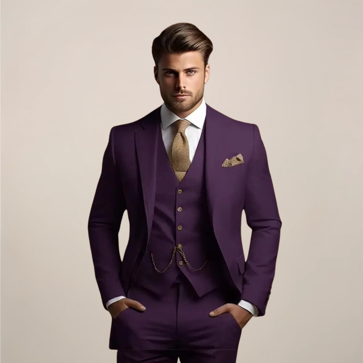 Costume Homme Printemps Classique 3 Pièces