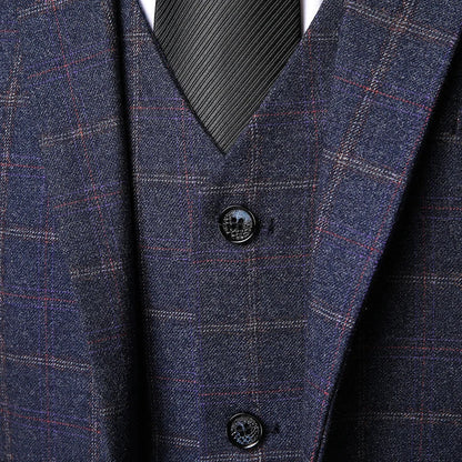 Costume Homme Carreaux Élégant Printemps