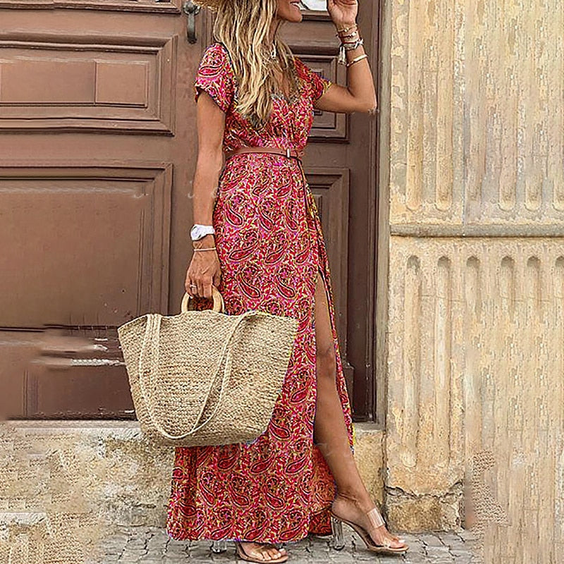 Robe de Soirée Chic Col en V Décolleté