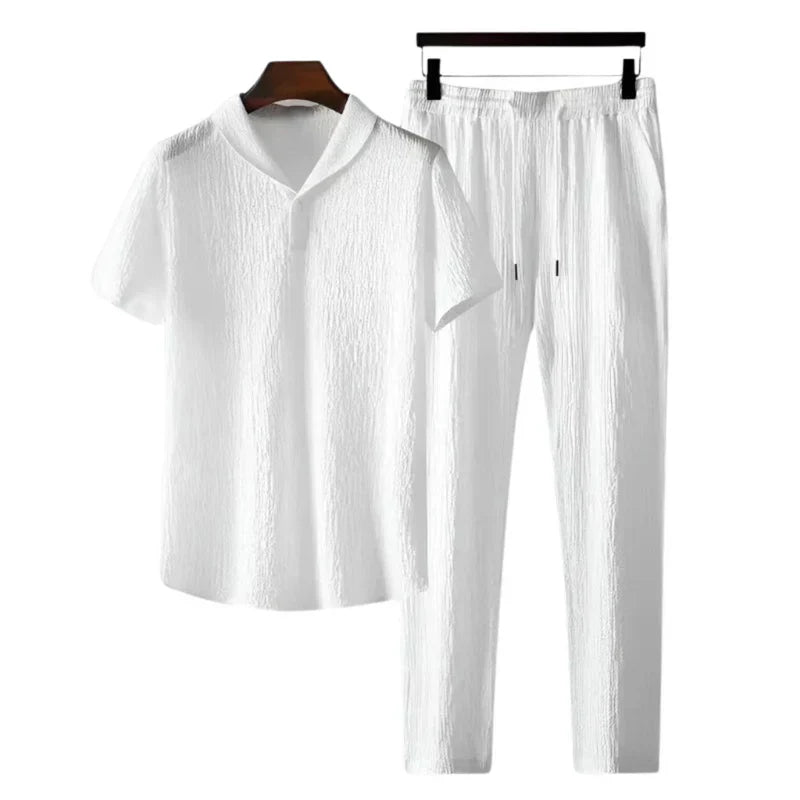 Costume Homme Été Coton - Polo et Pantalon Classique