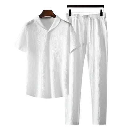 Costume Homme Été Coton - Polo et Pantalon Classique