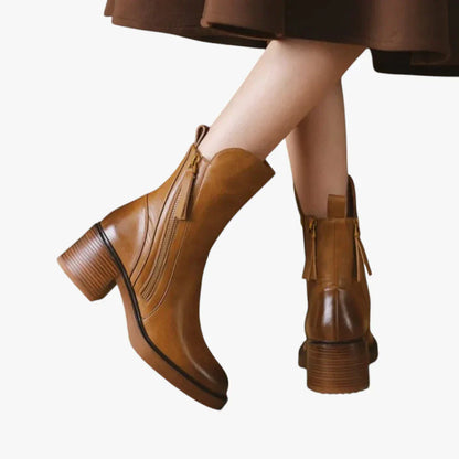 Bottes Féminines Noires à Talon Haut de Luxe