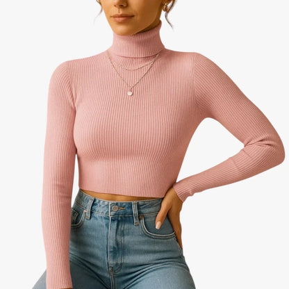 Pull Col Roulé Femme Chic Gris Foncé