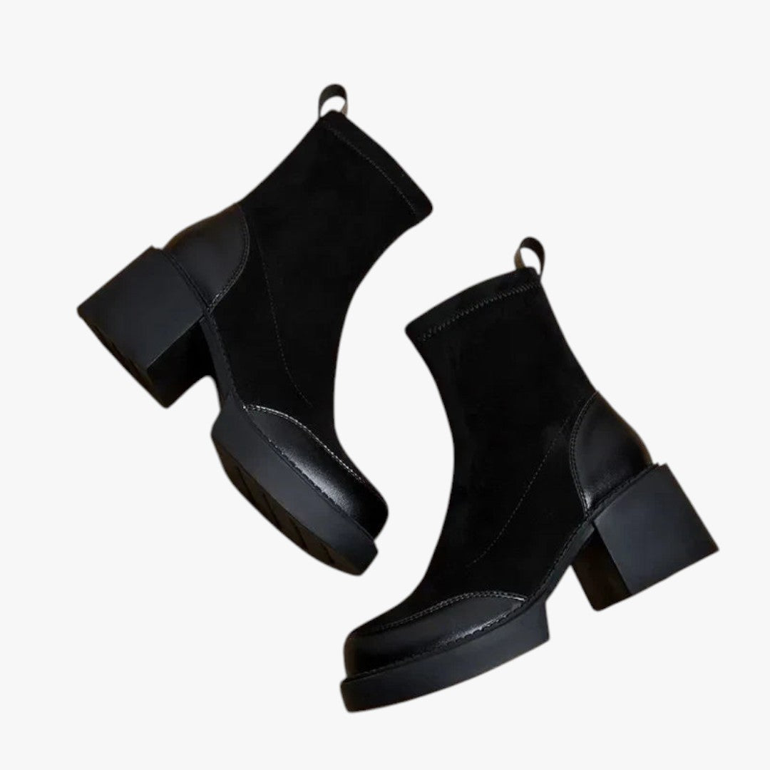 Bottes Chelsea Femmes Cuir Noir Élégantes