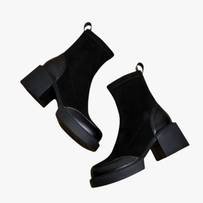 Bottes Chelsea Femmes Cuir Noir Élégantes