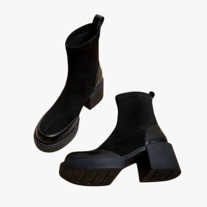 Bottes Chelsea Femmes Cuir Noir Élégantes - PanierRoyale