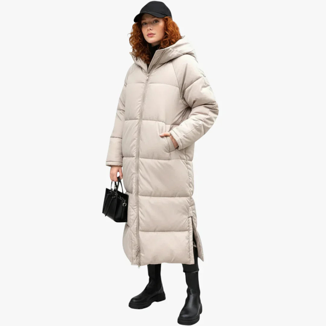 Manteau femme hiver chaud et léger avec capuchon noir matelassé