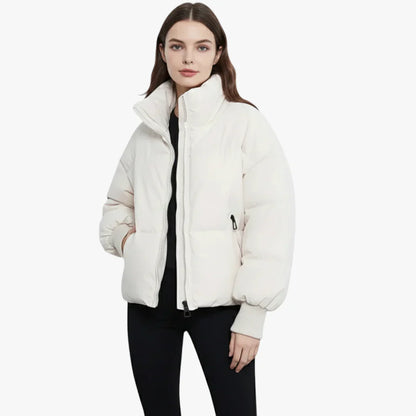 Veste féminine hivernale doublée épaisse col V