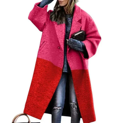Manteau Femme Long Élégant avec Ceinture et Fermeture Éclair