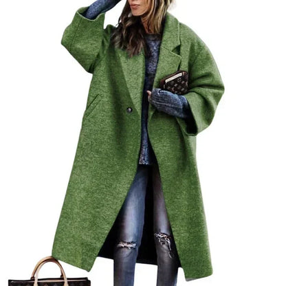 Manteau Femme Long Élégant avec Ceinture et Fermeture Éclair