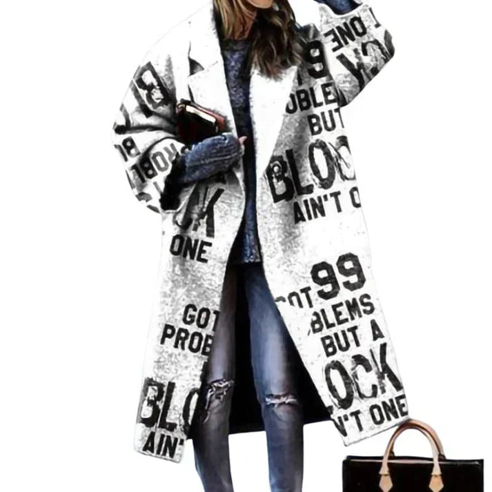 Manteau Femme Long Élégant avec Ceinture et Fermeture Éclair